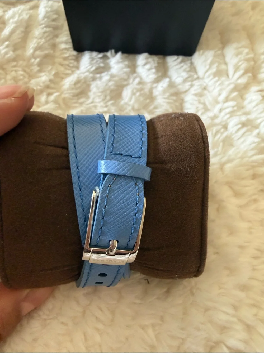 Michael Kors Light Blue Double-Wrap Leather Strap Watch